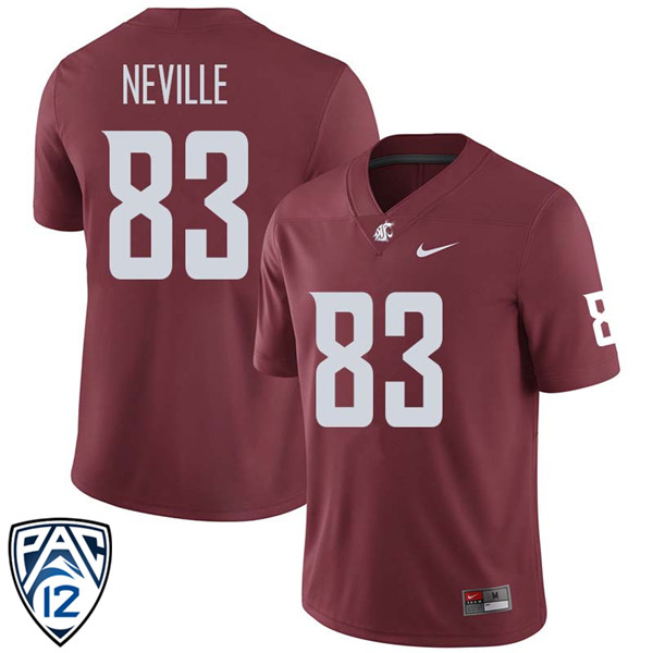 Men #83 Jonny Neville Washington State Cougars College Football Jerseys Sale-Crimson